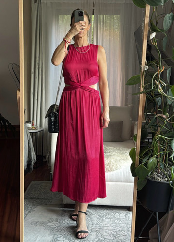 Abito midi zara rosa fucsia - midi,