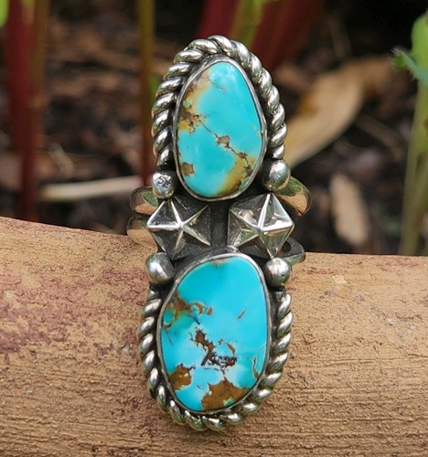 Anello turchese gemma blu - , us