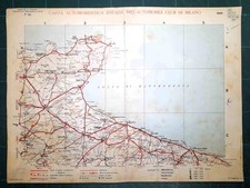 Carta geografica stradale antica GARGANO PUGLIA BARI 1931 Antique map