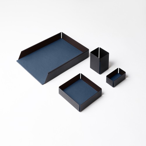 Set scrivania acciaio nero - set,