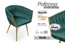 POLTRONA VERDE SEDIA VELLUTO