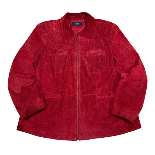 Giacca pelle scamosciata - , rossa