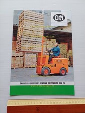 OM Carrello Elevatore Benzina Meccanico BM 15 1970 depliant originale italiano