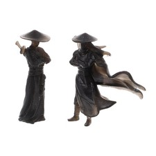  2 sculture in miniatura in stile cinese: piccole statuette per bonsai, acquari