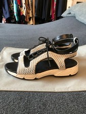 BALDININI LUSSO SANDALI ALLA SCHIAVA TECNIC BLACK WHITE ORIGINAL 39 EU 9 US 6 UK