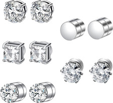 5 Paia Orecchini Magnetici