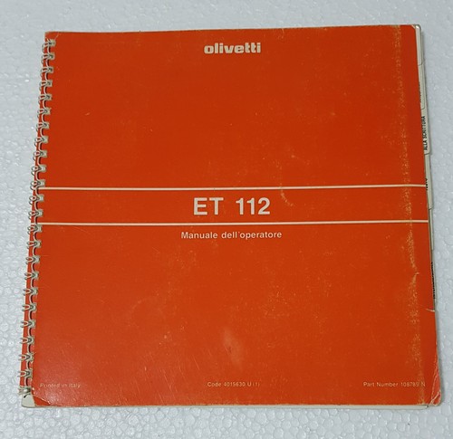 Olivetti 112 manuale - olivetti,