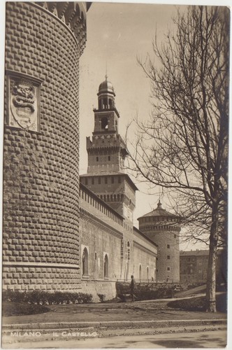 Milano castello 1924 - milano, il