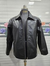 Men's Black Crocodile Embossed