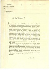 1825 REGIO ESERCITO Modello circolare per passaggio all'ARMATA DI RISERVA