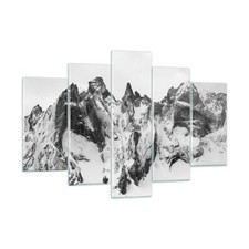 Quadro su Vetro 150x100cm Alpi neve monocromatico Stampe Immagini Moderni Murale