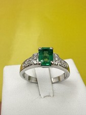 # anello classico smeraldo brillanti Ring VERO ORO  18KT(750)  stupendo  AFFARE