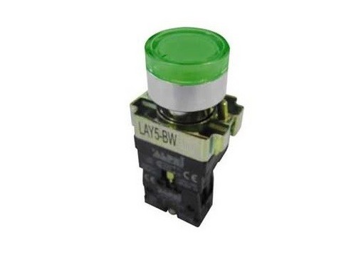 Pulsante verde luminoso piatto - pulsante,