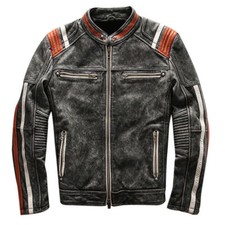 Giacca pelle uomo vintage moto