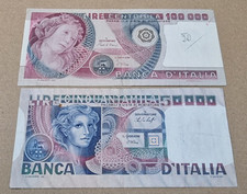 CENTOMILA 100000 LIRE BOTTICELLI CINQUANTAMILA 50000 DONNA REPUBBLICA ITALIANA