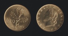 20 LIRE 1973 RAMO DI QUERCIA -