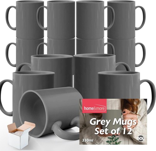 Set grey mugs 330ml - grey,