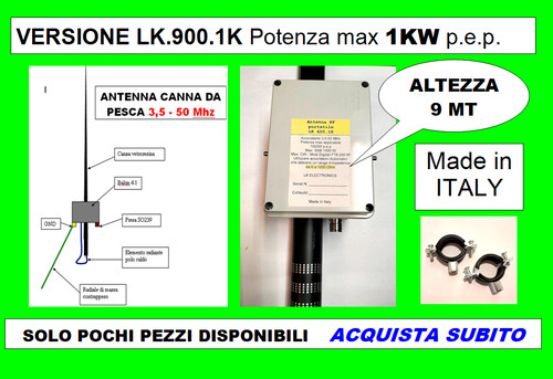 Antenna verticale canna da - hf,