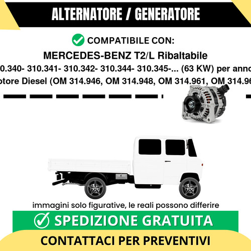 Alternatore mercedes benz l - alternatore, t2/l