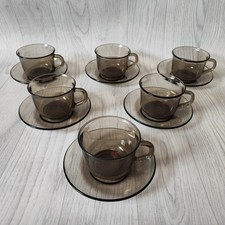 ARCOROC SMOKED GREY GLASS TEA