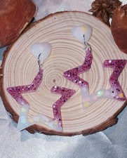 PENDENTI A STELLE- Orecchini donna artigianali in resina Cuori e Stelle