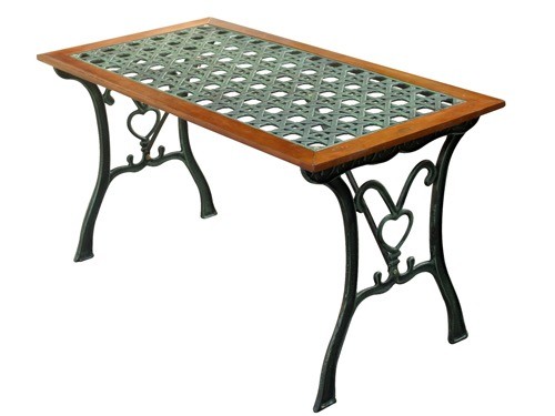 Tavolo ghisa rattan - ghisa,