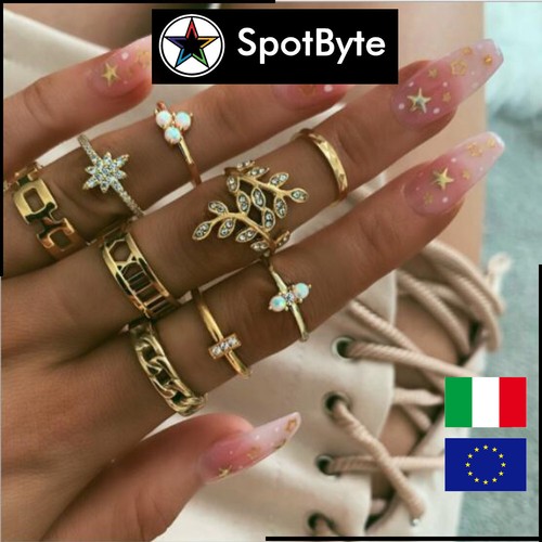 Set anelli donna dorati in - set, 9