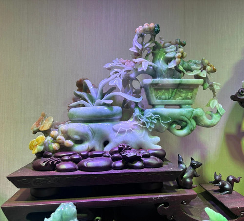 Statua bonsai albero fiori
