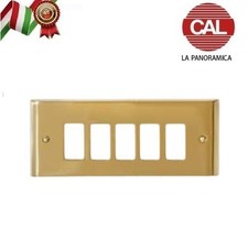 PLACCA 5P OTTONE LUCIDO CON BORDI serie MAGIC 7005