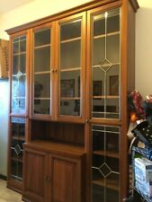 Mobile soggiorno o studio - vetrine ottonate 236 x 185H - NOCE