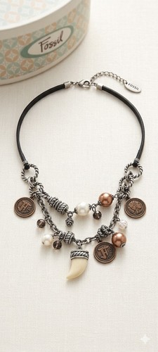 Collana fossil donna acciaio - fossil,
