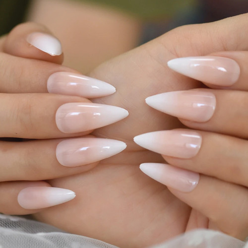 Stiletto teardrop french mani - teardrop, *french