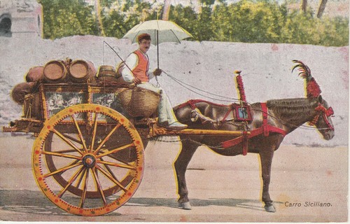 Cartolina carro siciliano - cartolina,