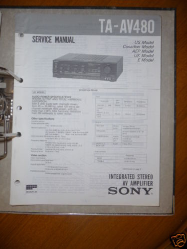 Service manual sony - sony, ta-av480