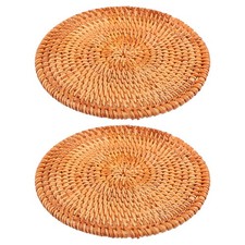  2 Pcs Sottopiatti Rattan