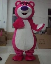 Pink Bear Mascot Costume Suit