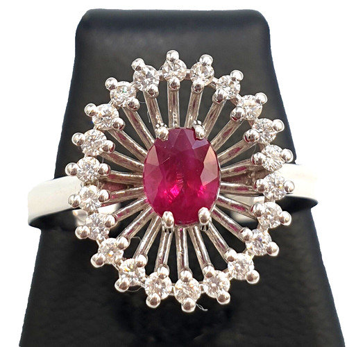 Anello margherita oro bianco