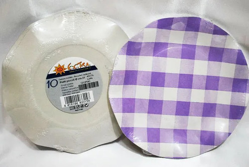 Piatti vichy lilla - lilla, 21cm