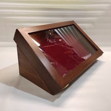 Espositore in legno e vetro per conchiglie, fossili , coltelli o altro Altezz...