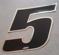 Adesivo Emblema Decalcomania Numero "5" Moto/Bici/Macchina Colore Nero