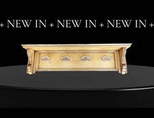 ATTACCAPANNI LEGNO PARETE CAPPELLIERA ANTICO APPENDIABITI PARETE L.120 H.32 P.18