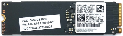 Samsung 256gb pm991 2 2280 - 256gb, m.2