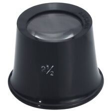 Monocolo da orologiaio in plastica nera forma classica lente diametro  ø 24 mm