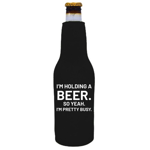 Holding beer bottle - a,