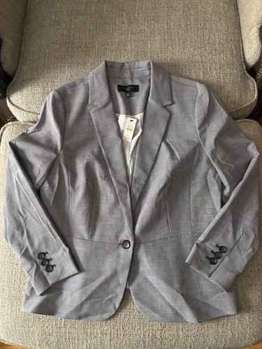 Blazer grigio blu quadri - blu, a
