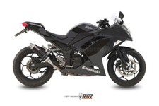 Terminale Scarico MIVV GP Nero Acciaio inox per Kawasaki Ninja 300 2013 > 2016