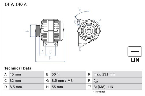 Alternatore bosch 986 047 - 986,