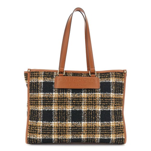 Cafe noir tote tartan - tartan, marrone