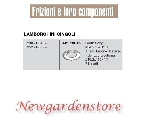Anello frizione sterzo 71 - di,