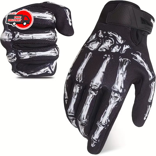 Guanti osso scheletro biker - guanti,